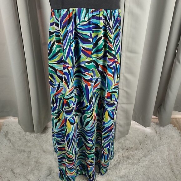 Nicole Miller Rainbow Maxi Dress Sleeveless Size 16 - Picture 4 of 10